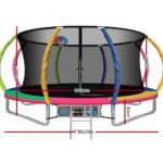 14ft Trampoline Everfit Kids Trampoline Rebounder w/ Ladder Basketball Hoop - Image 2