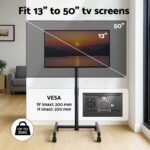 Artiss TV Stand 13-50" Universal Mobile Adjustable Height TV Stand with Wheels - Image 6