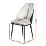 Artiss Dining Chairs Set of 4 Leather Seat Beige and Black - Image 2