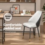 Artiss Dining Chairs Set of 4 Leather Seat Beige and Black - Image 5