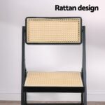 Artiss 2x Dining Chairs Wooden Rattan Foldable Black - Image 4