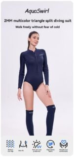 2MM jellyfish suit diving wet clothes jellyfish suit snorkeling swimsuit super elastic skin-friendly 2-piece jumpsuit+stockings - Image 9