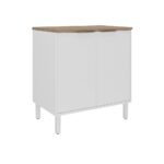 Base Kitchen Steel Cabinet/Cupboard with 2 Doors - Renova White Flat Pack DIY