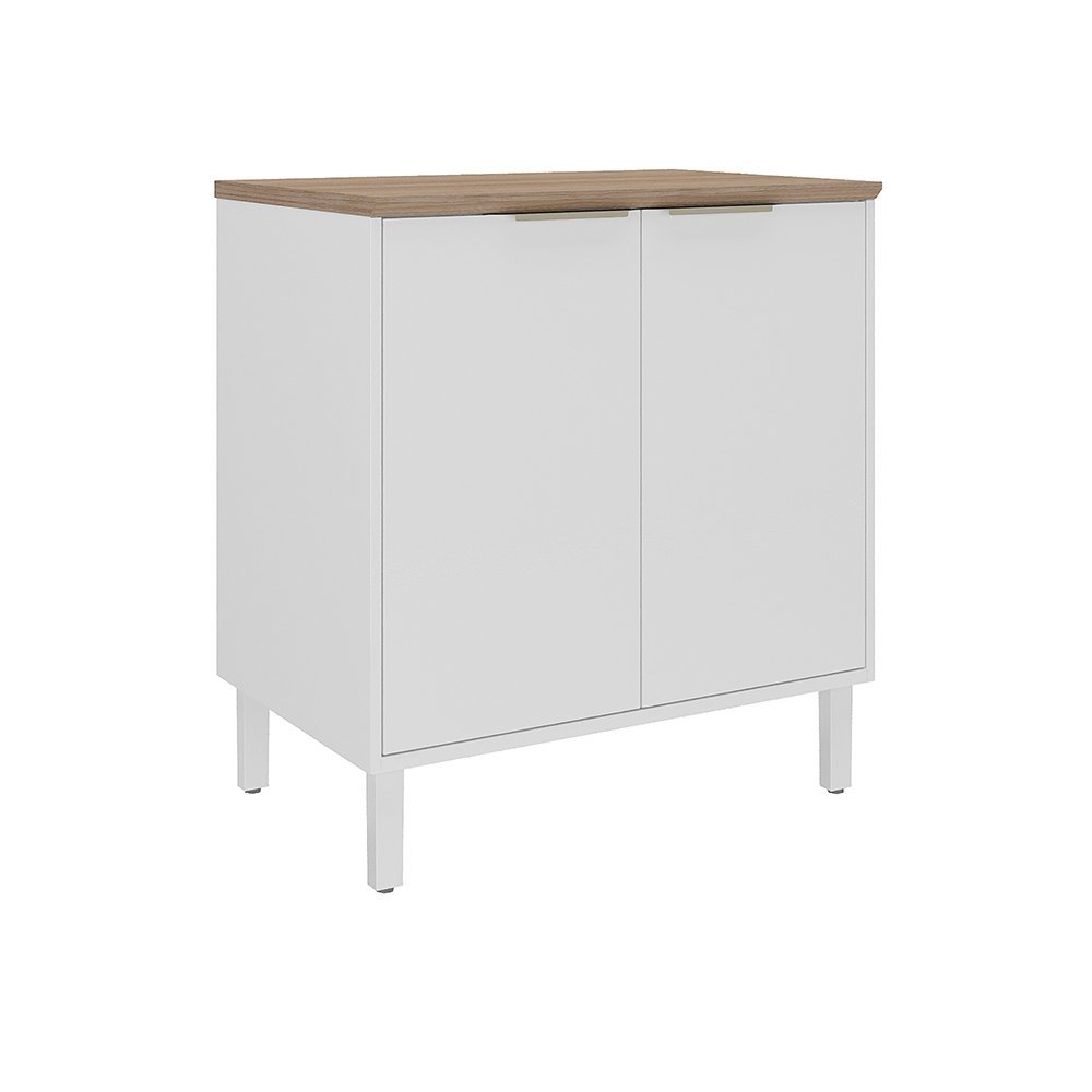 V1112-3500001964-202510071354-00 Base Kitchen Steel Cabinet/Cupboard with 2 Doors - Renova White Flat Pack DIY - Image 1