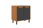 Base Kitchen Wooden Cabinet/Cupboard with 2 Doors in Cinnamon Finish - Napoles Graphite Flat Pack DIY