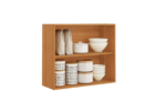 Flat Pack DIY Wooden Kitchen Wall Cabinet with 2 Doors + 2 Shelves in White and Cinnamon Finish - Napoles - Image 3
