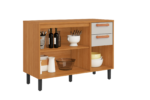 Base Kitchen Wooden Cabinet/Cupboard with 3 Doors + 2 Drawers in Cinnamon Finish - Napoles White Flat Pack DIY - Image 3