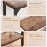 2 Tier Console Table with Power Outlets and USB Ports, Wood Entryway Table with Charging Station & Storage Shelf, Narrow 2-Tier Sofa Table for Living Room Hallway Foyer - Image 5