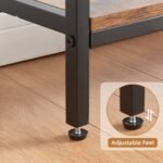2 Tier Console Table with Power Outlets and USB Ports, Wood Entryway Table with Charging Station & Storage Shelf, Narrow 2-Tier Sofa Table for Living Room Hallway Foyer - Image 6