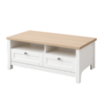 Noosa Coffee Table White Oak 2 Shelf and 2 Drawers - Image 5