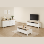 Noosa Coffee Table White Oak 2 Shelf and 2 Drawers - Image 7