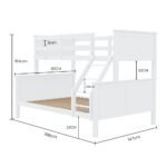 Kingston Slumber Triple Wooden Single Over Double Bunk Bed Frame for Kids, Convertible Design, White - Image 10