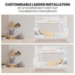 Kingston Slumber Triple Wooden Single Over Double Bunk Bed Frame for Kids, Convertible Design, White - Image 7
