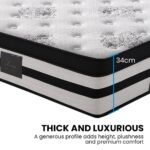 KINGSTON SLUMBER Luxury 34cm King Single Mattress, Medium Firm, Euro Top, 5-Zone Pocket Spring Foam - Image 11