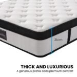 KINGSTON SLUMBER RelaxMax 31cm Single Mattress, Medium, Euro Top, 5-Zone, Pocket Spring, Knitted Fabric - Image 6