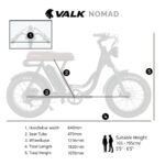 VALK Nomad Electric Fat Tyre Bike, 350W, 32km/hr, Throttle ebike, Disc Brakes, Step-Through Alloy, Shimano 7 spd, 20x4" Kenda Tyres, Suspension, Black - Image 3