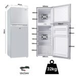 GECKO 142L Upright Portable Fridge / Freezer, 12V/24V for Motorhome and Caravan, Silver - Image 2