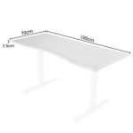 FORTIA 150x70cm Desktop, for a Height Adjustable Desk, Arched Front Design, Premium MDF, White - Image 2
