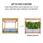 PLANTCRAFT 12 Pod Indoor Hydroponic Growing System with Bamboo Frame & LED Lights - Image 3