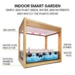 PLANTCRAFT 12 Pod Indoor Hydroponic Growing System with Bamboo Frame & LED Lights - Image 4