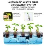 PLANTCRAFT 12 Pod Indoor Hydroponic Growing System with Bamboo Frame & LED Lights - Image 7
