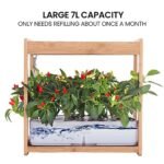 PLANTCRAFT 12 Pod Indoor Hydroponic Growing System with Bamboo Frame & LED Lights - Image 8