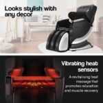 FORTIA Zero Gravity Recline Full-Body Massage Chair, with Back and Foot Rollers, Squeezing Air Pressure for Arms, Legs, plus Heat and Vibration functions, Black - Image 5