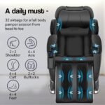 FORTIA Zero Gravity Recline Full-Body Massage Chair, with Back and Foot Rollers, Squeezing Air Pressure for Arms, Legs, plus Heat and Vibration functions, Black - Image 7