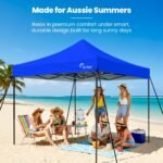 RED TRACK 3x3m Premium Pop Up Gazebo Marquee, Patented Steel Cable Canopy Support System, Wheeled Carry Bag, Side Walls, UV Block, Reinforced Frame, Blue - Image 2