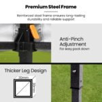RED TRACK 3x3m Premium Pop Up Gazebo Marquee, Patented Steel Cable Canopy Support System, Wheeled Carry Bag, Side Walls, UV Block, Reinforced Frame, Blue - Image 7