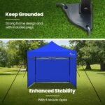 RED TRACK 3x3m Premium Pop Up Gazebo Marquee, Patented Steel Cable Canopy Support System, Wheeled Carry Bag, Side Walls, UV Block, Reinforced Frame, Blue - Image 8