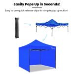 RED TRACK 3x3m Premium Pop Up Gazebo Marquee, Patented Steel Cable Canopy Support System, Wheeled Carry Bag, Side Walls, UV Block, Reinforced Frame, Blue - Image 10