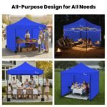 RED TRACK 3x3m Premium Pop Up Gazebo Marquee, Patented Steel Cable Canopy Support System, Wheeled Carry Bag, Side Walls, UV Block, Reinforced Frame, Blue - Image 12