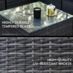 LONDON RATTAN 4 Piece 3 Seater Modular Outdoor Lounge Setting incl. Coffee Table, Grey - Image 3