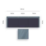 LONDON RATTAN 4 Piece 3 Seater Modular Outdoor Lounge Setting incl. Coffee Table, Grey - Image 6