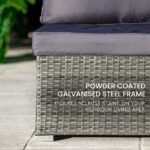 LONDON RATTAN 4 Piece 3 Seater Modular Outdoor Lounge Setting incl. Coffee Table, Grey - Image 7