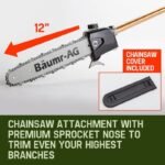 BAUMR-AG 65cc 7in1 Long Reach Garden Multi-tool, Pole Saw, Hedge & Line Trimmer, Brush Cutter, 12" Tree Trimming Pruning Chainsaw Bar, 2 Extension Shafts - Image 10