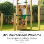 ROVO KIDS Ultimate Outdoor Monkey Bars Playset Frame, with Climbing Wall, Disc Swing, Rope Ladder - Image 5
