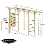 ROVO KIDS Ultimate Outdoor Monkey Bars Playset Frame, with Climbing Wall, Disc Swing, Rope Ladder - Image 13