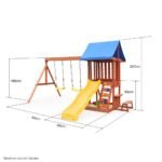 Rovo Kids Outdoor Slide and Swing Play Set with Climbing Wall and Sandpit - Image 2