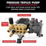 JET-USA Commercial Diesel High-Pressure Washer Cleaner, Electric Start 10hp 418cc, 15m Steel Braided Hose, Adjustable Triplex Pump - DX800 - Image 4