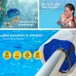 Aurelaqua Pool Cover Roller and 6x3.2m Solar Blanket 400 Micron, Blue - Image 2