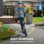 ALPHA Edge Electric Scooter Kids/Teens, 16km/h Max, Adjustable Height, UL Certified, AU Compliant, Dual Brakes, Bluetooth Music, LED, Black - Image 5