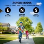 ALPHA Edge Electric Scooter Kids/Teens, 16km/h Max, Adjustable Height, UL Certified, AU Compliant, Dual Brakes, Bluetooth Music, LED, Black - Image 7