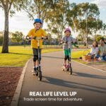 ALPHA Edge Electric Scooter Kids/Teens, 16km/h Max, Adjustable Height, UL Certified, AU Compliant, Dual Brakes, Bluetooth Music, LED, Black - Image 11