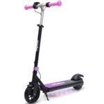 ALPHA Edge Electric Scooter Kids/Teens, 16km/h Max, Adjustable Height, UL Certified, AU Compliant, Dual Brakes, Bluetooth Music, LED, Pink