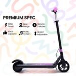 ALPHA Edge Electric Scooter Kids/Teens, 16km/h Max, Adjustable Height, UL Certified, AU Compliant, Dual Brakes, Bluetooth Music, LED, Pink - Image 3