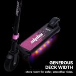 ALPHA Edge Electric Scooter Kids/Teens, 16km/h Max, Adjustable Height, UL Certified, AU Compliant, Dual Brakes, Bluetooth Music, LED, Pink - Image 7