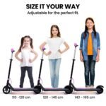 ALPHA Edge Electric Scooter Kids/Teens, 16km/h Max, Adjustable Height, UL Certified, AU Compliant, Dual Brakes, Bluetooth Music, LED, Pink - Image 10