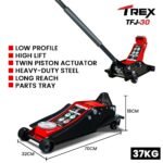 T-REX 3000KG Hydraulic Trolley Floor Jack, High Lift, Dual Pump, Quick Release Handle - Image 2